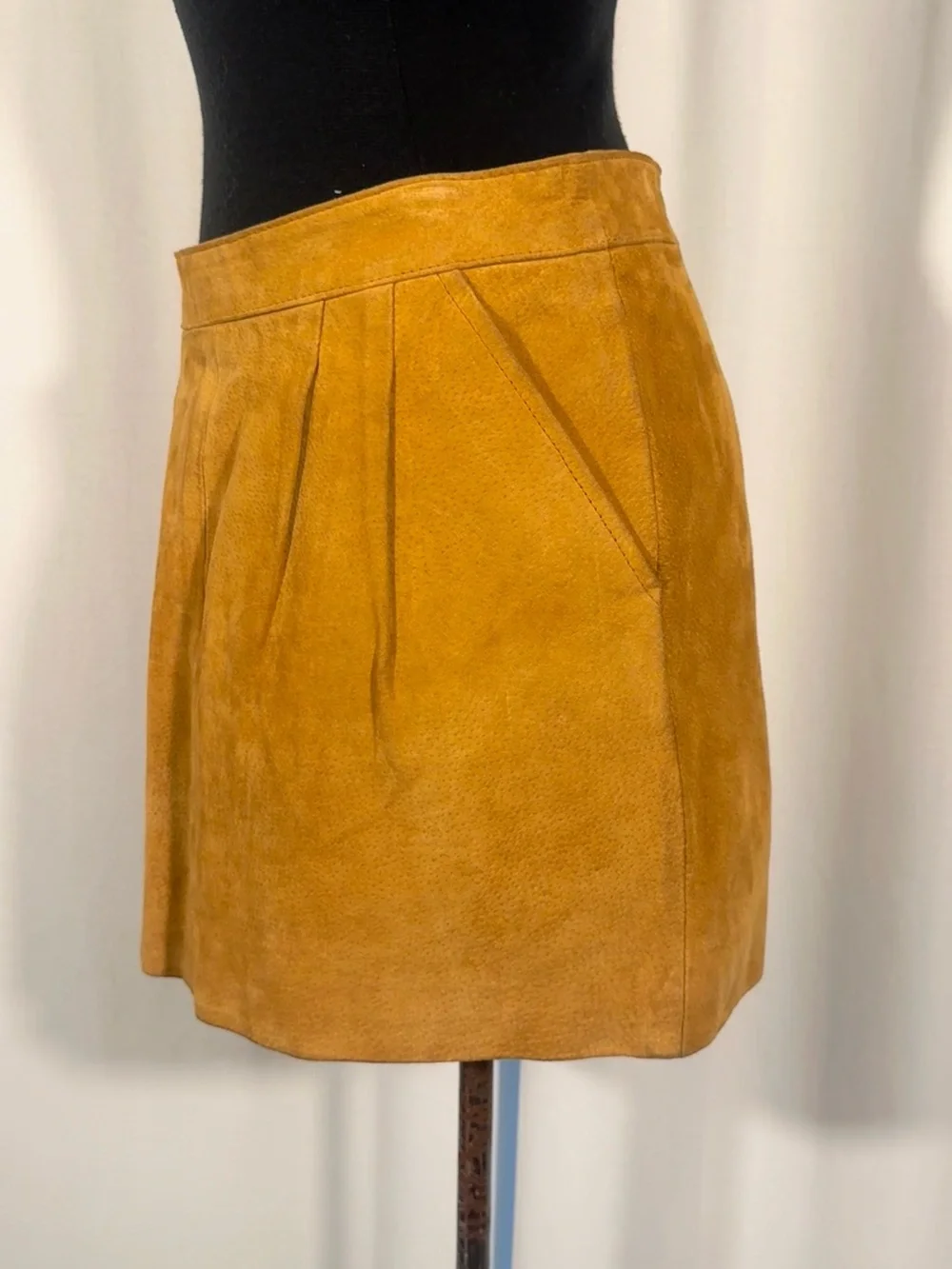 I Love H81 Camel Suede Leather Mini Skirt